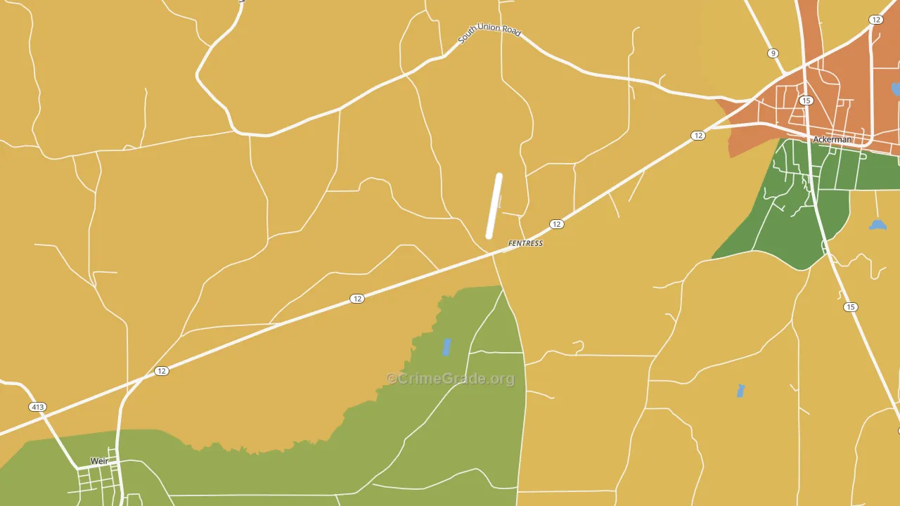 Fentress, MS Map of Assault Rates