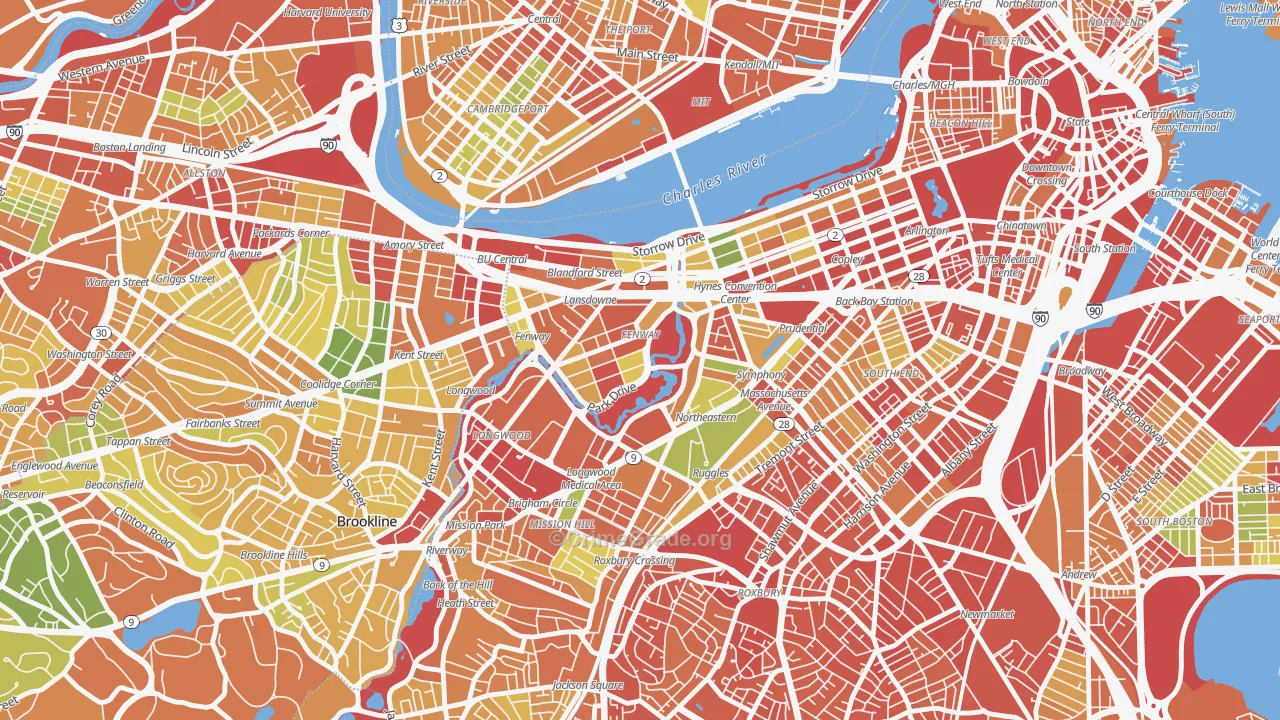 Fenway-Kenmore, Boston, MA Map of Assault Rates