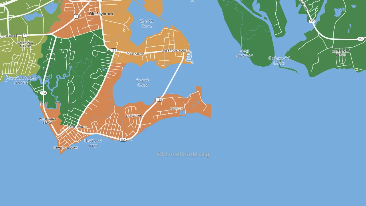 Fenwick, CT Map of Assault Rates