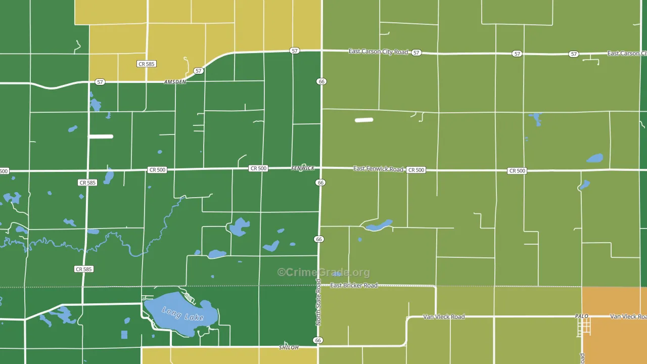 Fenwick, MI Map of Assault Rates
