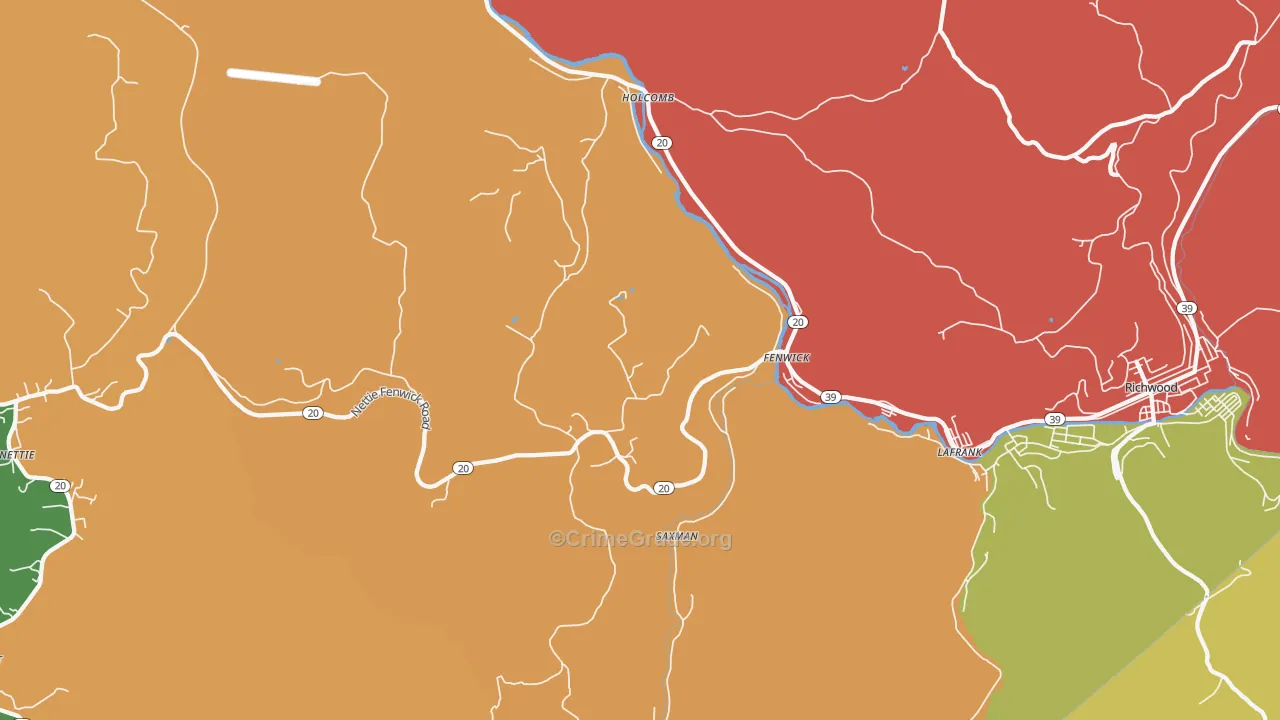Fenwick, WV Map of Assault Rates