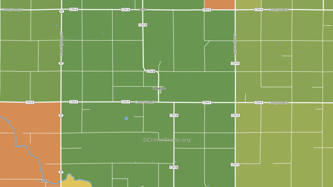 Fenwood, WI Map of Assault Rates