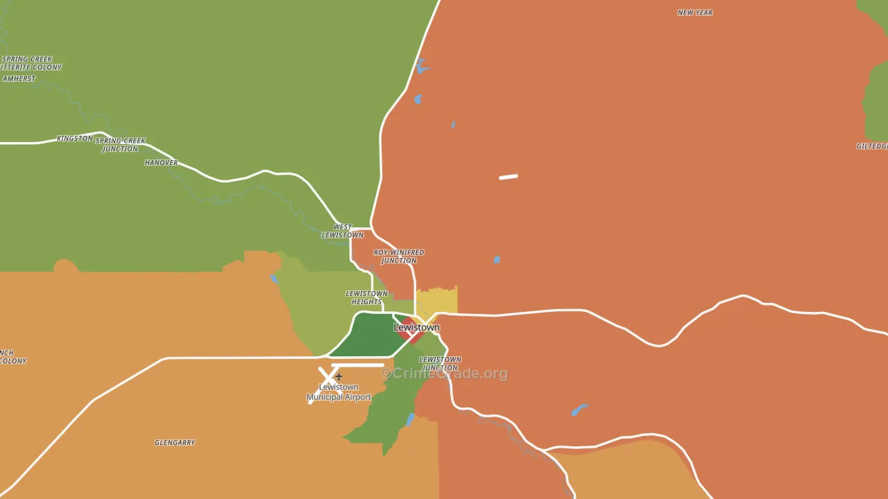 Fergus County, MT Map of Assault Rates