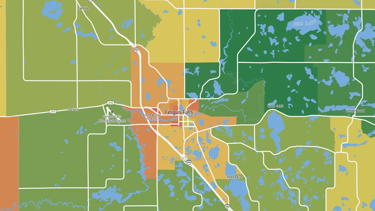 Fergus Falls, MN Map of Assault Rates