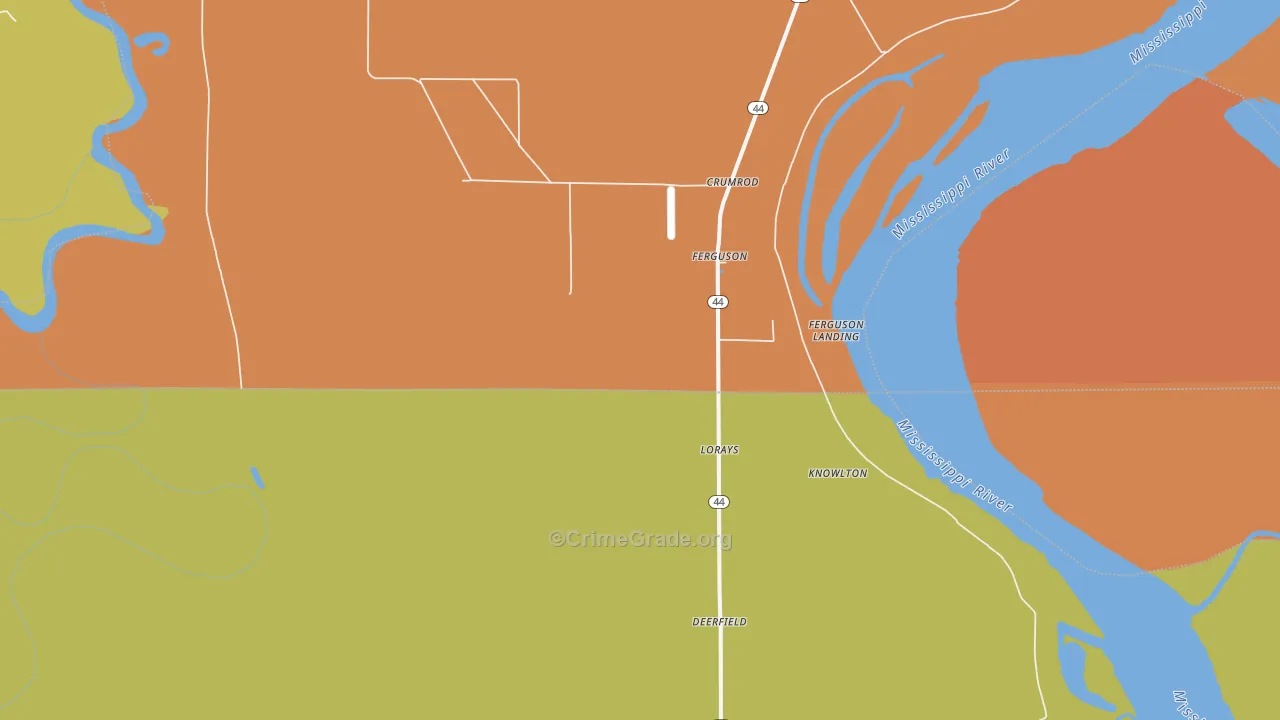 Ferguson, AR Map of Assault Rates