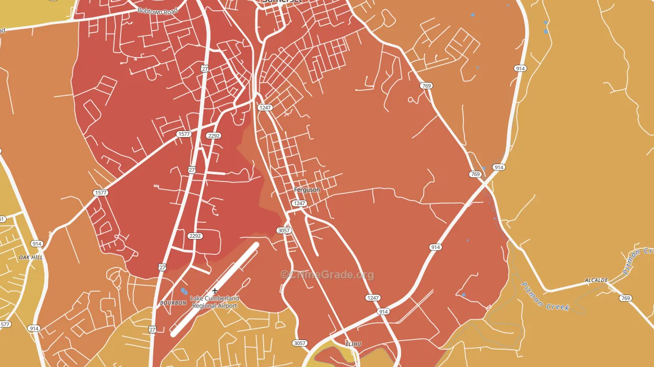 Ferguson, KY Map of Assault Rates