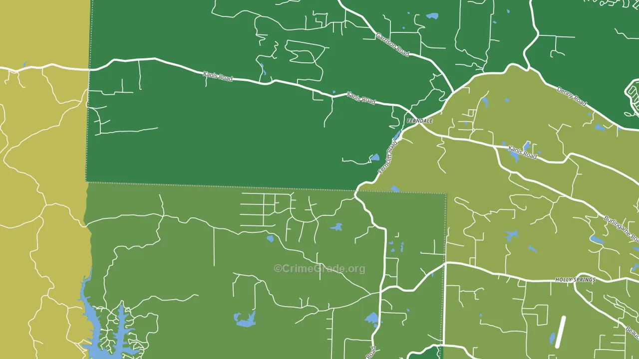 Ferndale, AR Map of Assault Rates