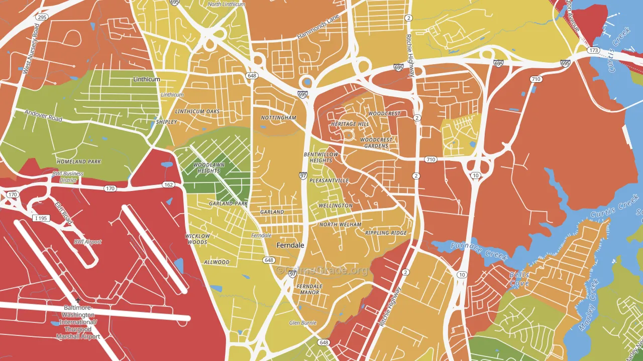 Ferndale, MD Map of Assault Rates