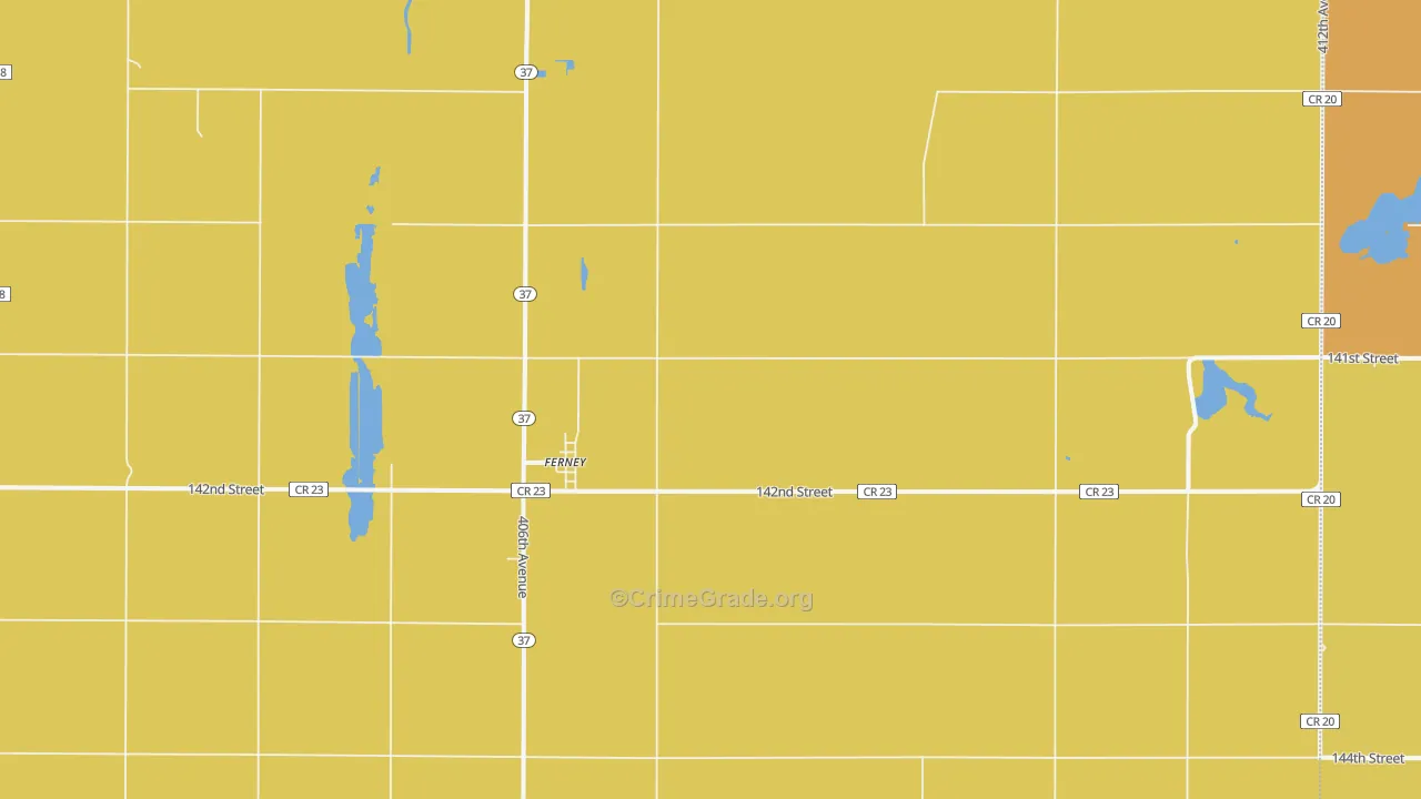 Ferney, SD Map of Assault Rates