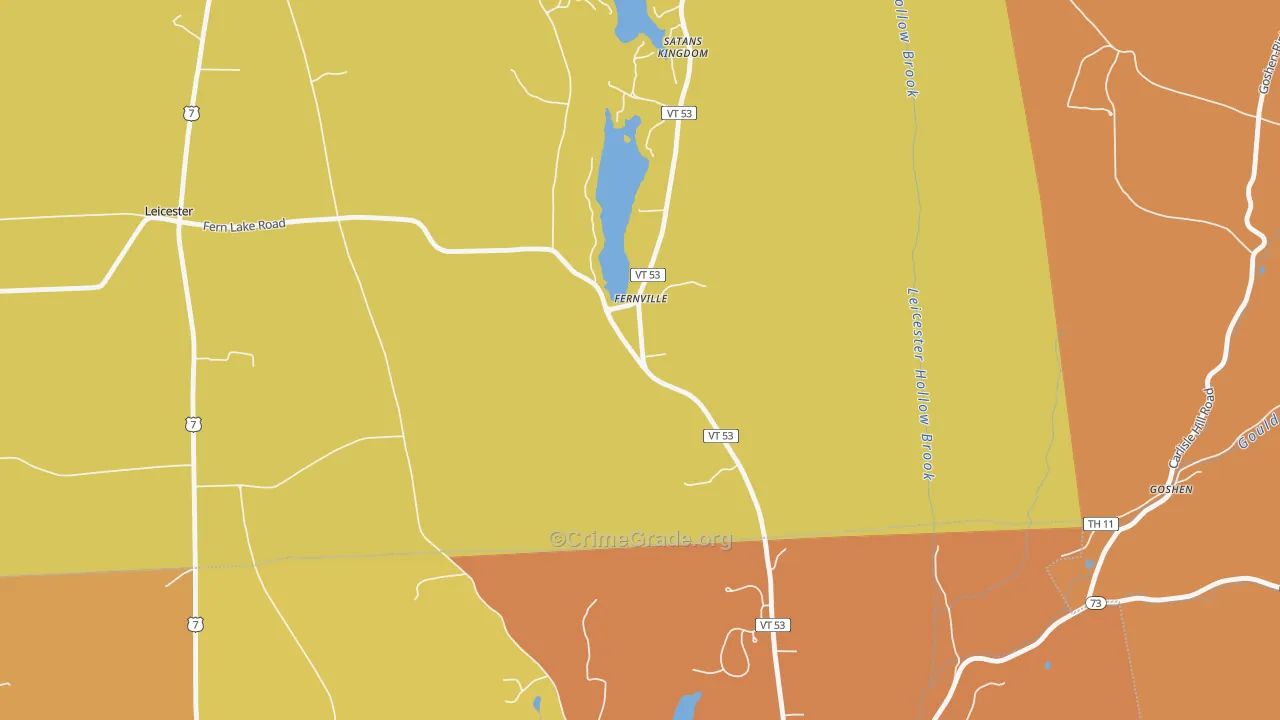 Fernville, VT Map of Assault Rates