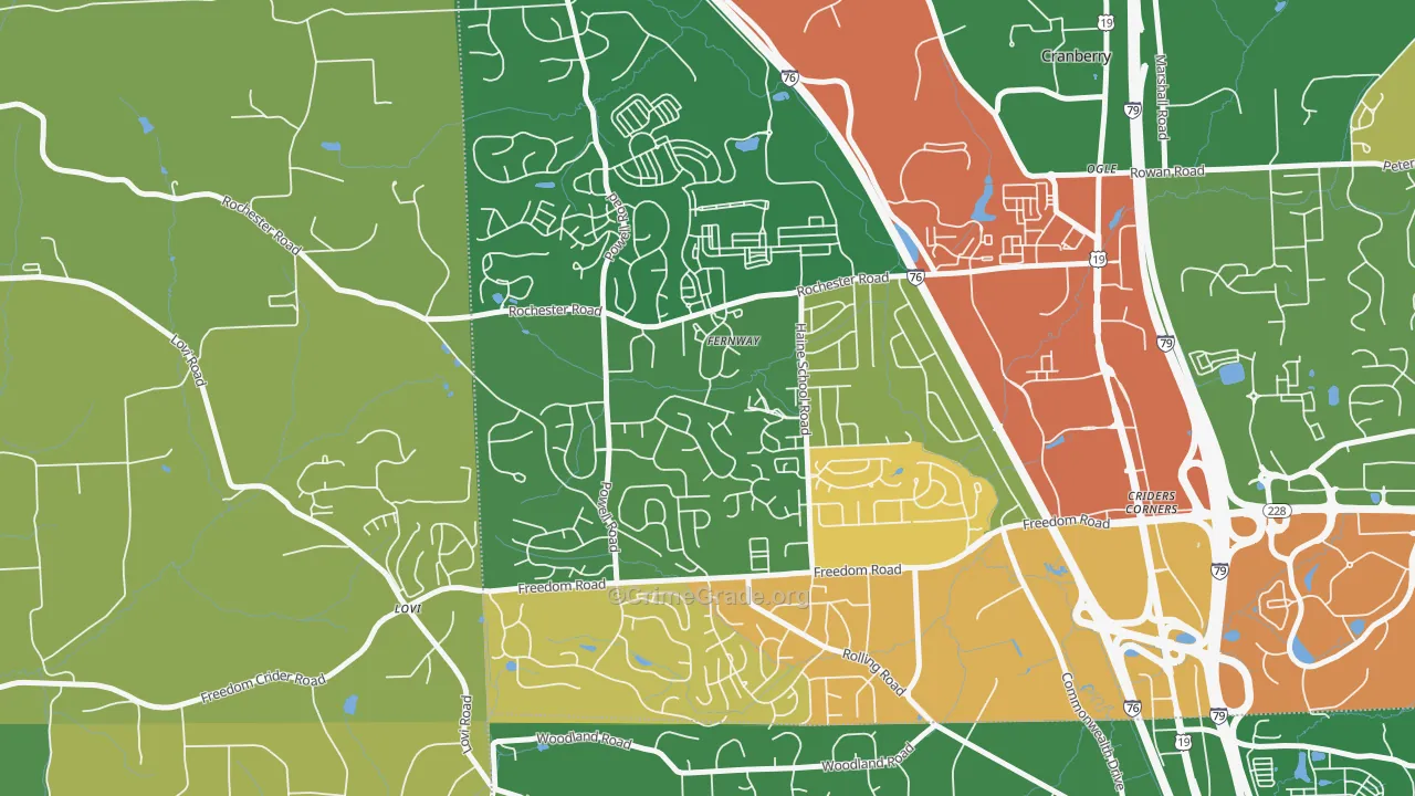 Fernway, PA Map of Assault Rates