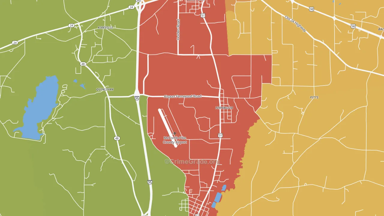Fernwood, MS Map of Assault Rates
