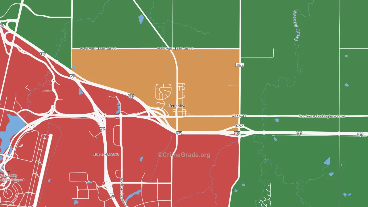 Ferrelview, MO Map of Assault Rates
