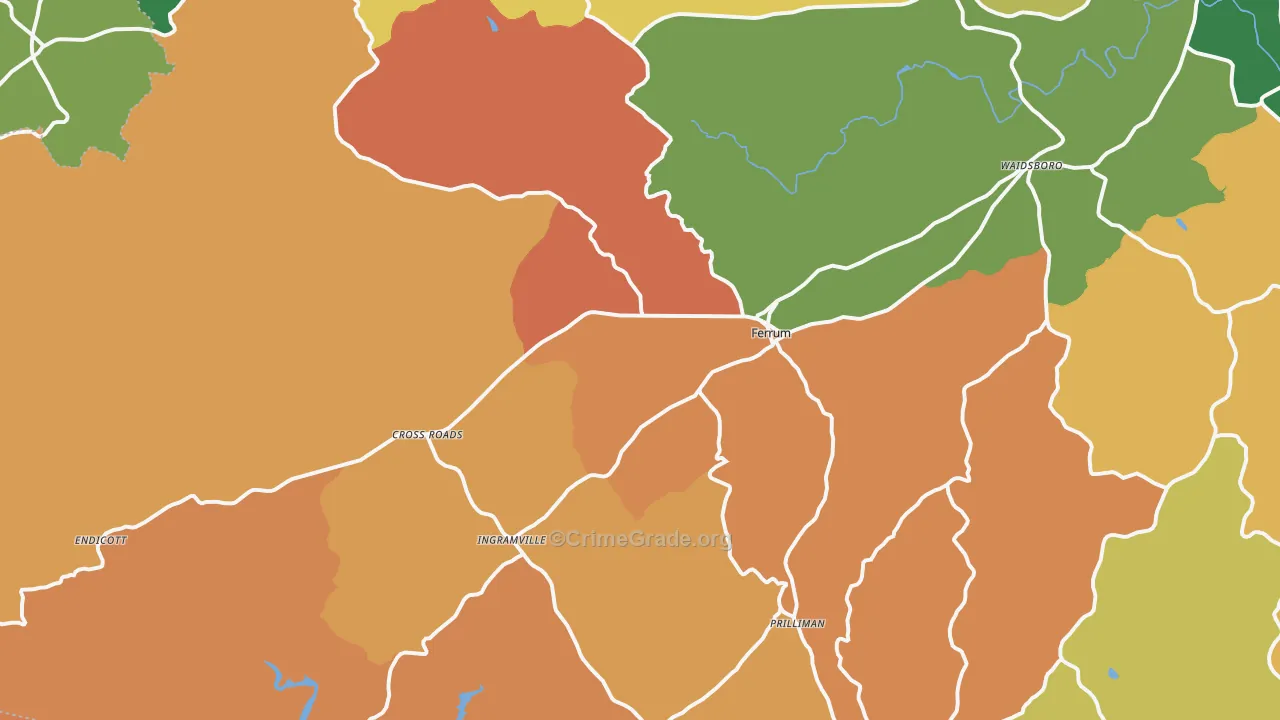 Ferrum, VA Map of Assault Rates