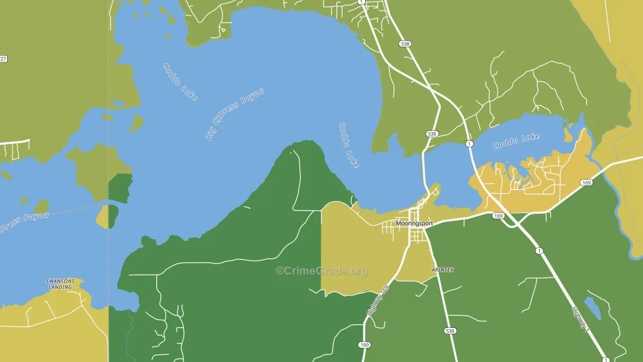 Ferry Lake, LA Map of Assault Rates