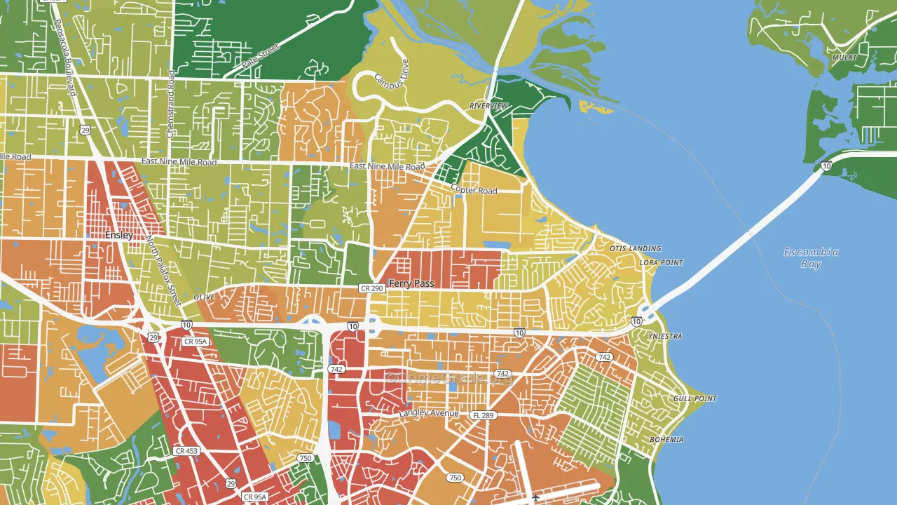 Ferry Pass, FL Map of Assault Rates