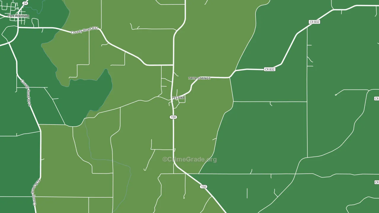 Festina, IA Map of Assault Rates