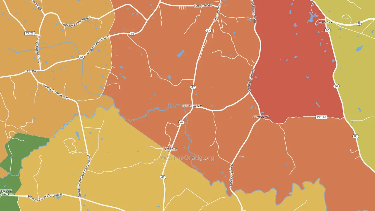 Ficklin, GA Map of Assault Rates