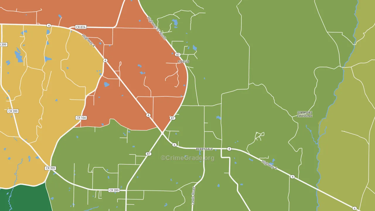 Fidelis, FL Map of Assault Rates