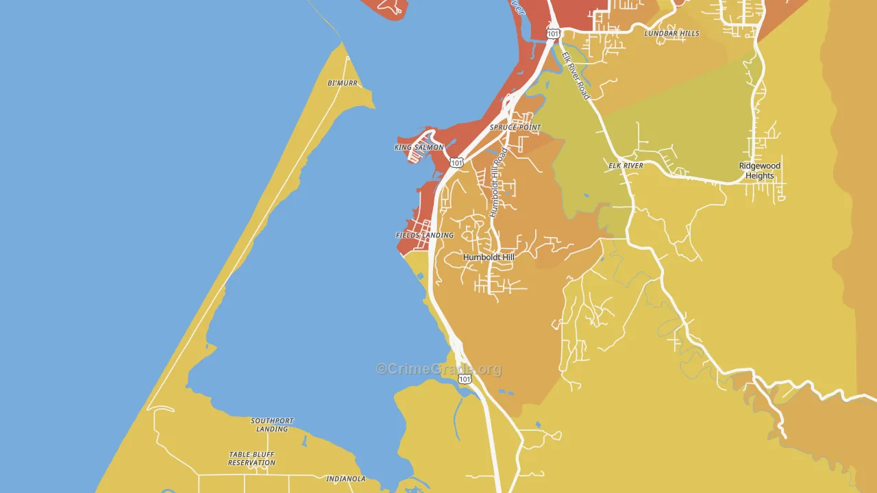 Fields Landing, CA Map of Assault Rates