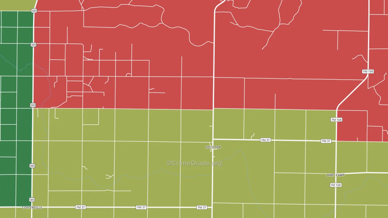 Fieldton, TX Map of Assault Rates
