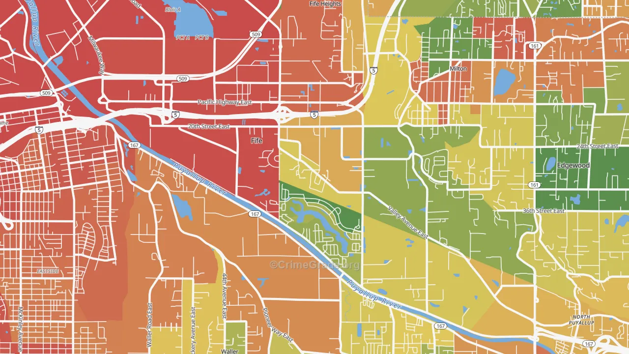 Fife, WA Map of Assault Rates