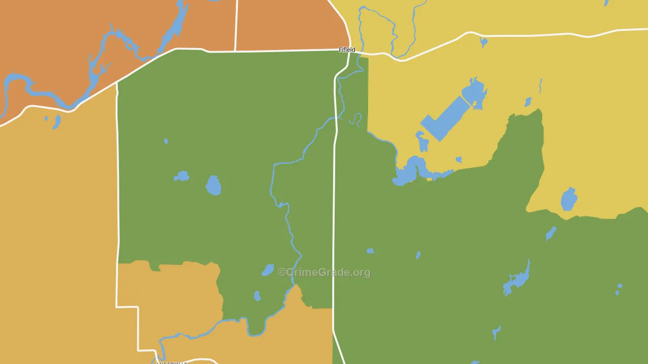 Fifield, WI Map of Assault Rates