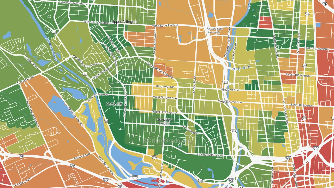 Fifth by Northwest, Columbus, OH Map of Assault Rates