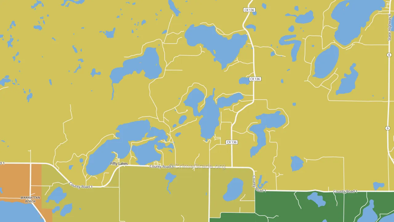 Fifty Lakes, MN Map of Assault Rates