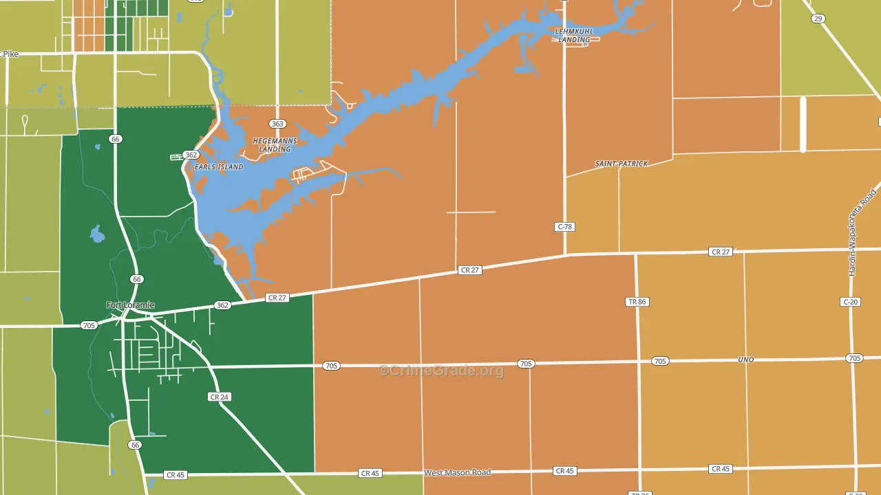 Filburns Island, OH Map of Assault Rates