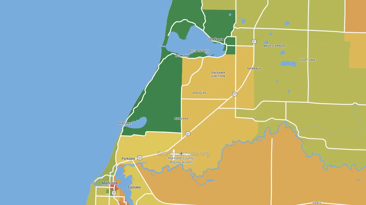Filer City, MI Map of Assault Rates