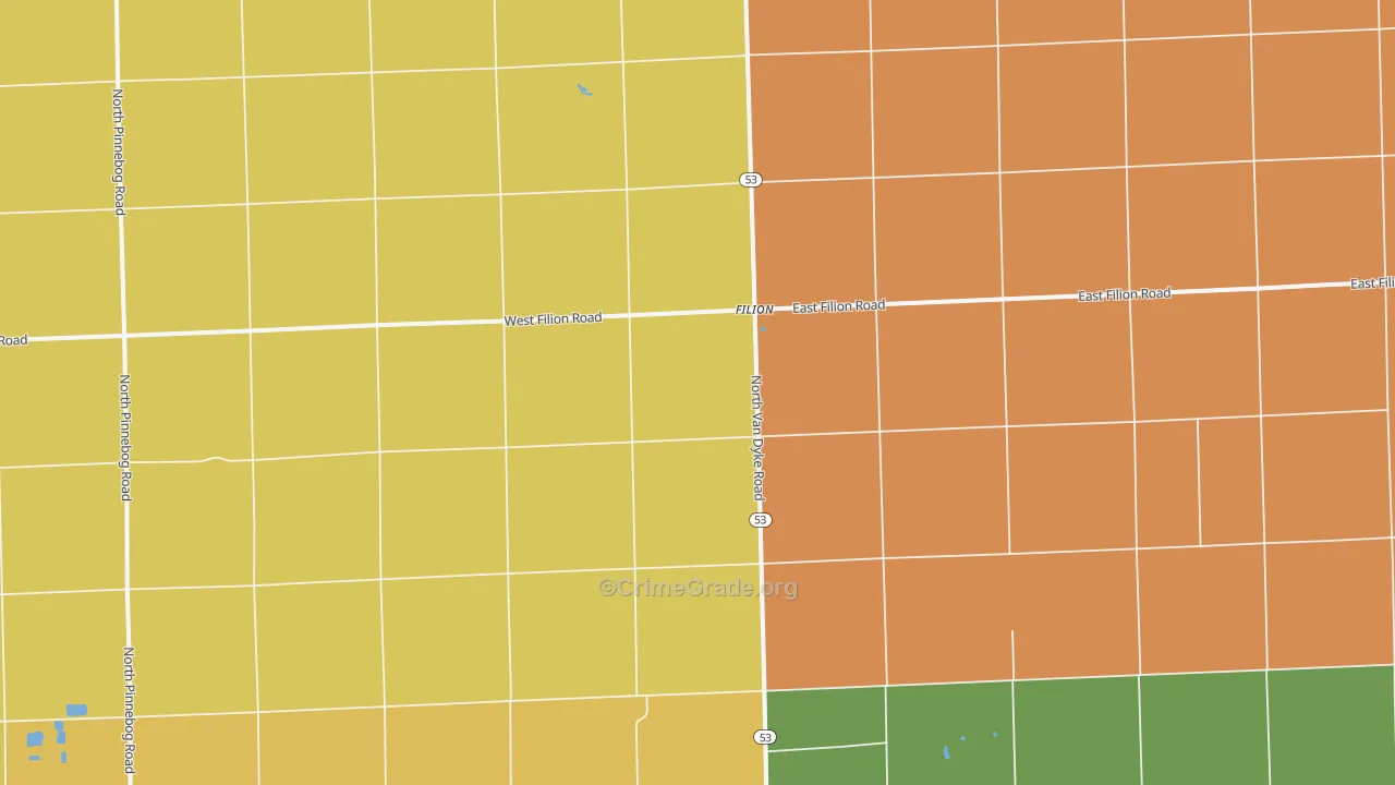 Filion, MI Map of Assault Rates