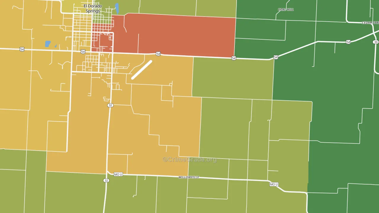 Filley, MO Map of Assault Rates