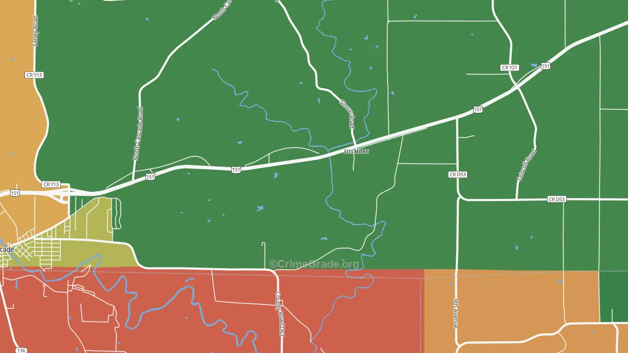 Fillmore, IA Map of Assault Rates