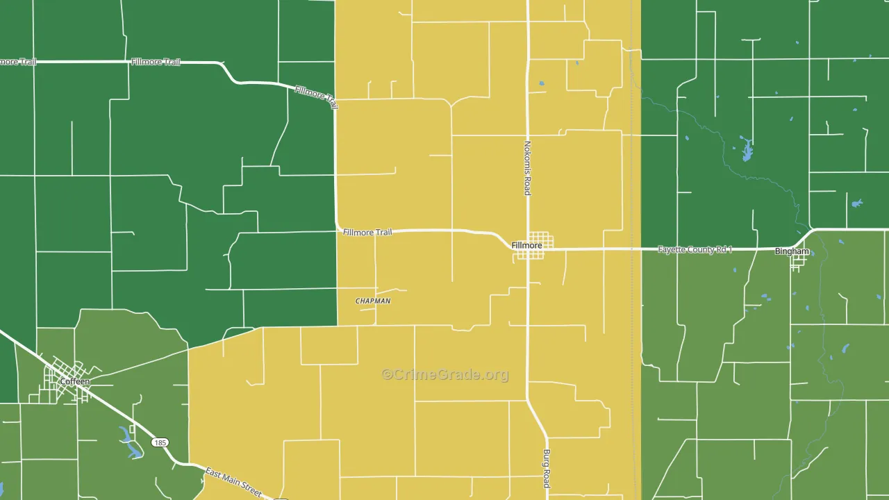 Fillmore, IL Map of Assault Rates