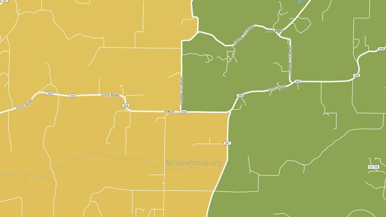 Finch, AR Map of Assault Rates
