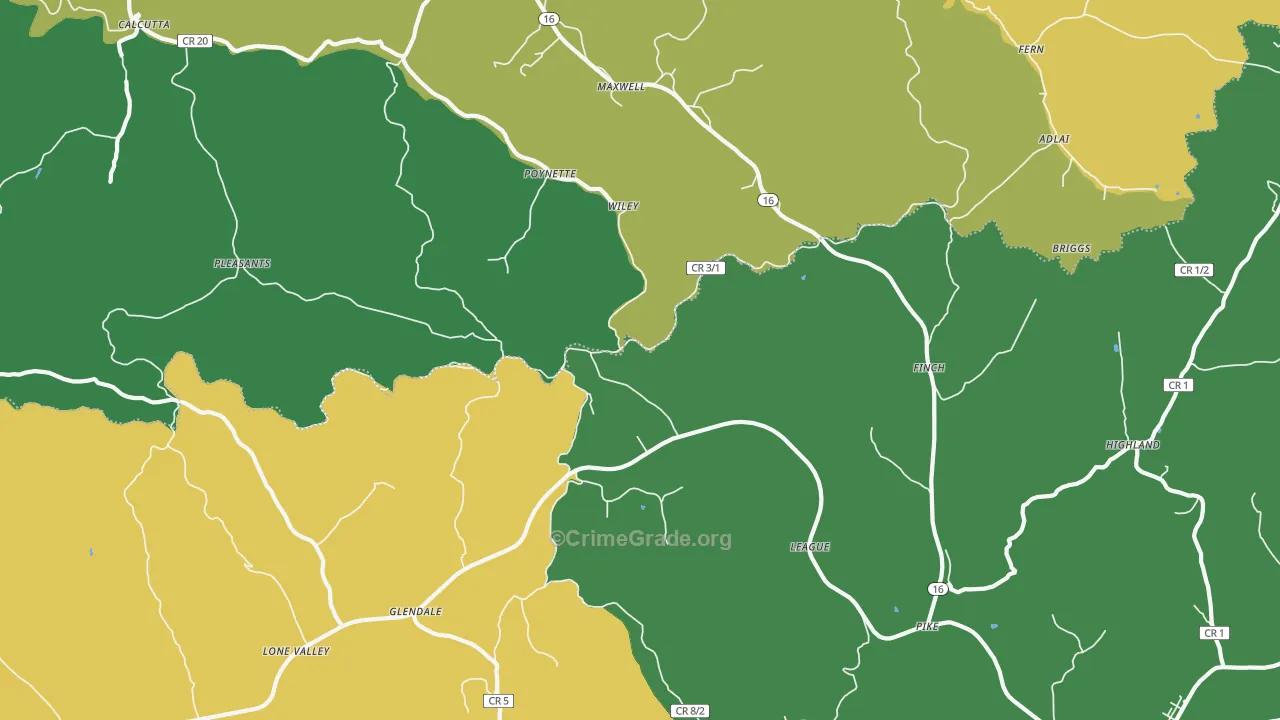 Finch, WV Map of Assault Rates