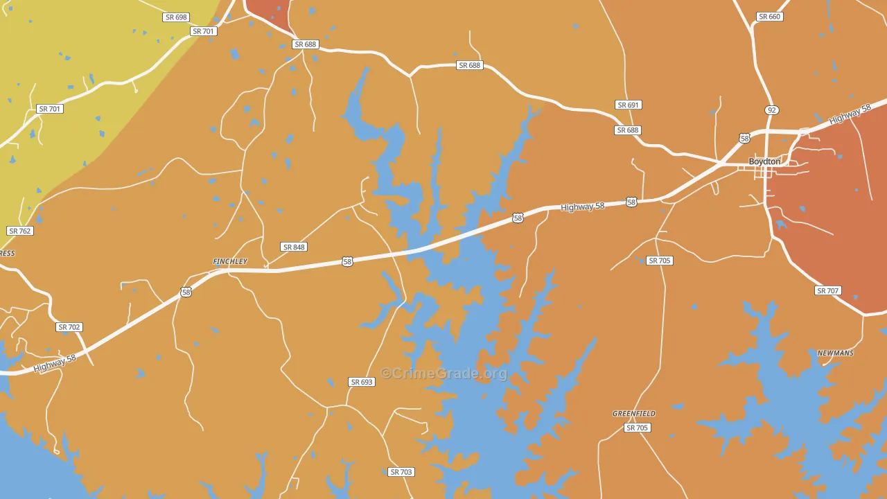 Finchley, VA Map of Assault Rates