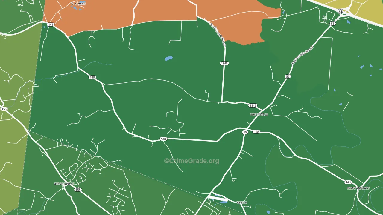 Finchville, KY Map of Assault Rates