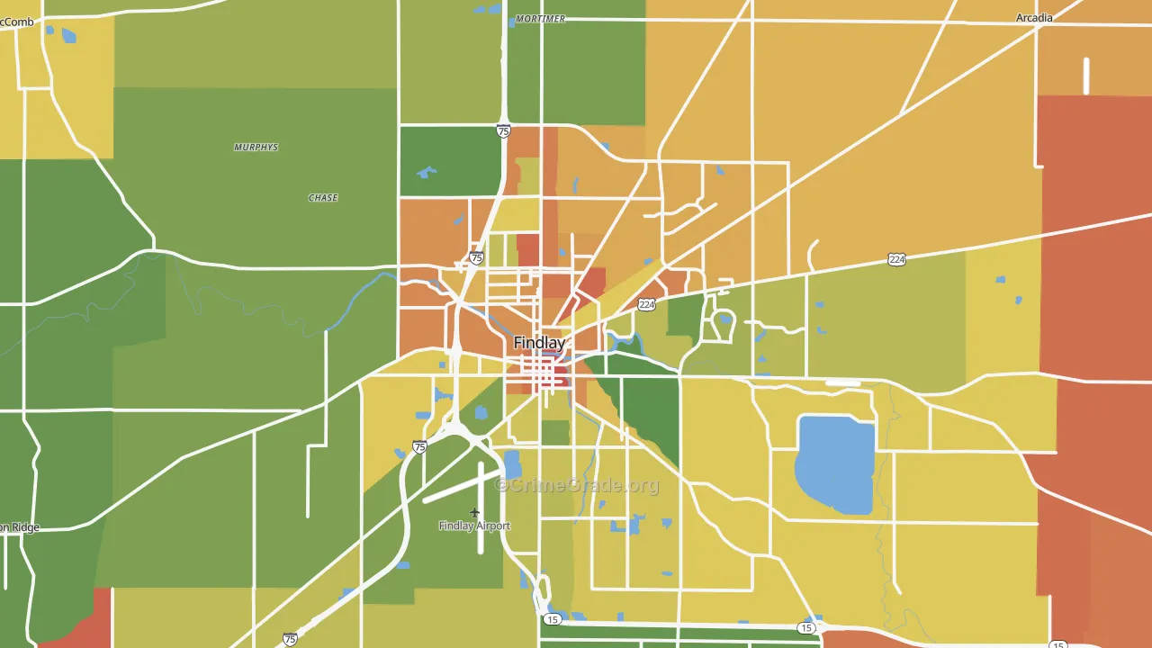 Findlay, OH Map of Assault Rates