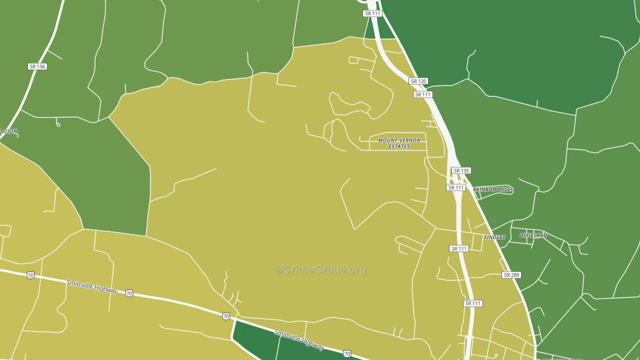 Findlay, TN Map of Assault Rates