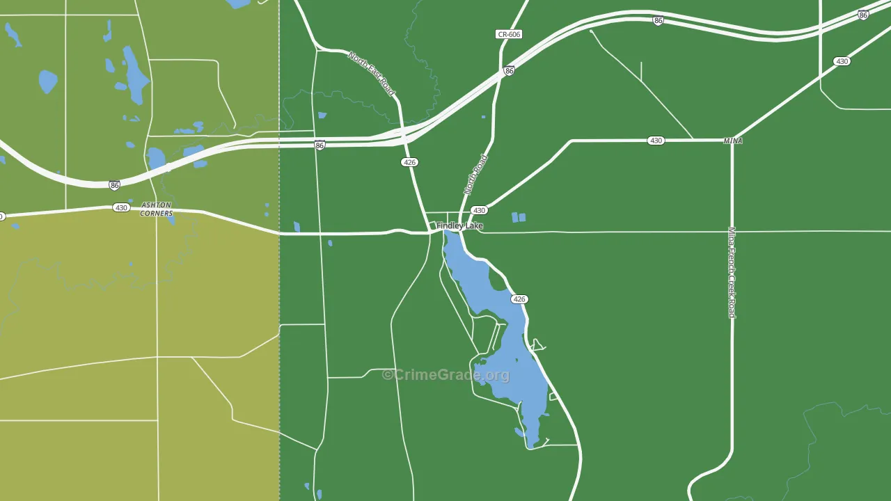 Findley Lake, NY Map of Assault Rates
