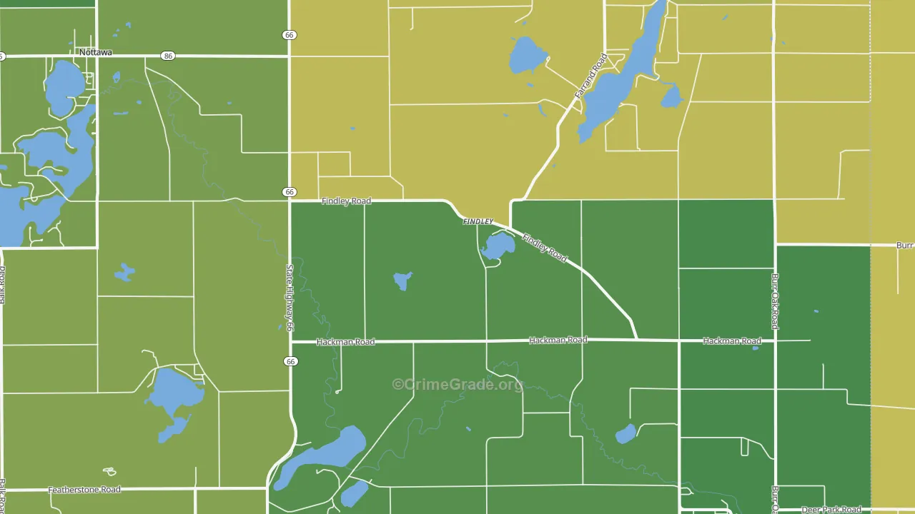 Findley, MI Map of Assault Rates