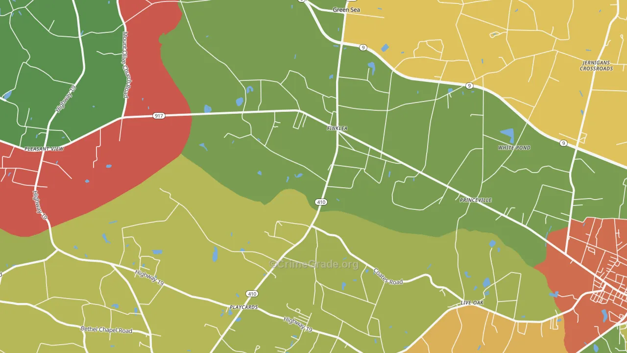 Finklea, SC Map of Assault Rates