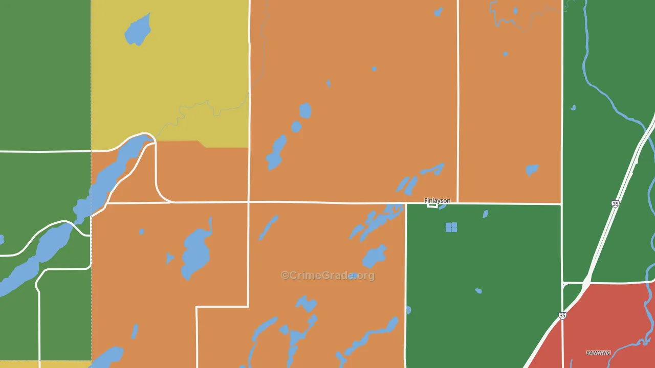 Finlayson, MN Map of Assault Rates