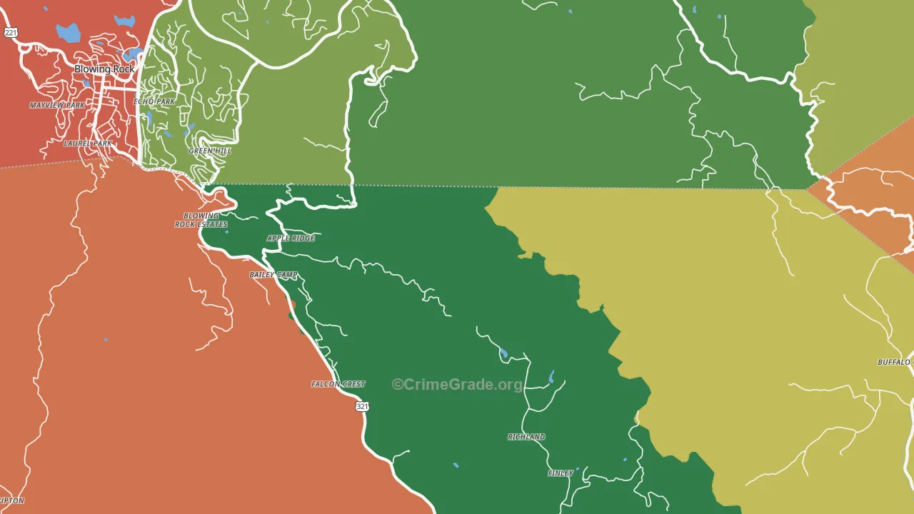Finley, NC Map of Assault Rates