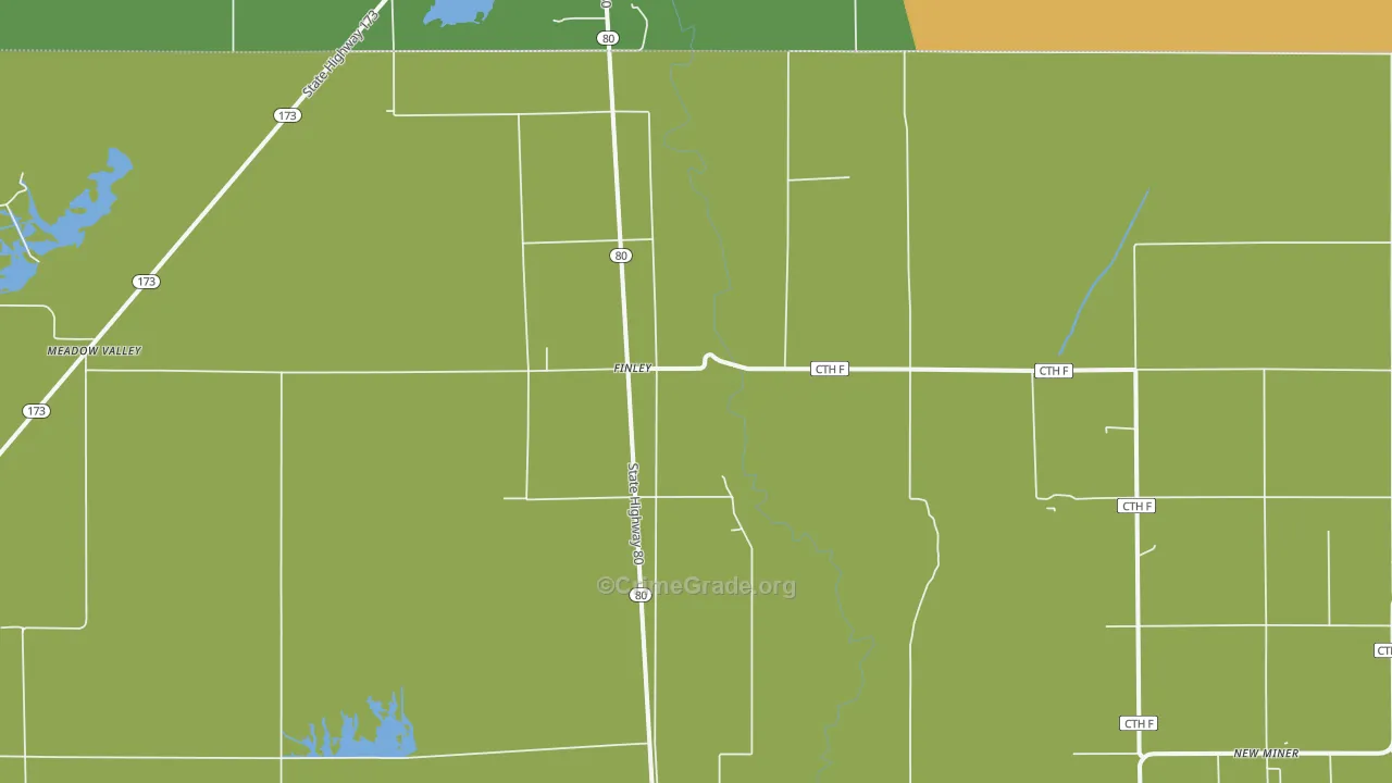 Finley, WI Map of Assault Rates