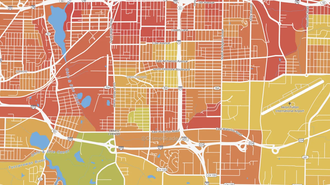 Firestone Park, Akron, OH Map of Assault Rates