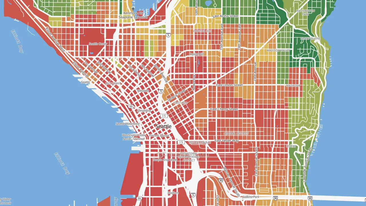 First Hill, Seattle, WA Map of Assault Rates