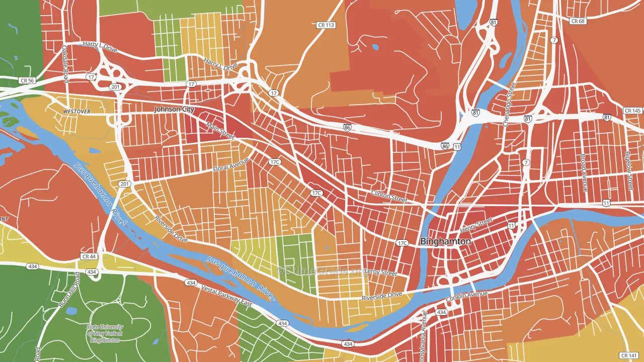 First Ward, Binghamton, NY Map of Assault Rates